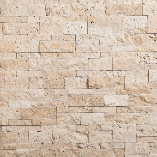 Parement Travertin Beige 60x15x1,5-2,5 cm Brut (lot de 2,6 m²)