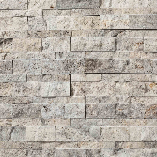 Parement Travertin Gris Silver 60x15x1,5-2,5 Brut (lot de 5,13 m²)
