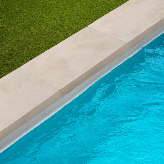 Margelle de piscine Pierre de l'Atlas Beige 61x33x7,5 cm Bord Droit