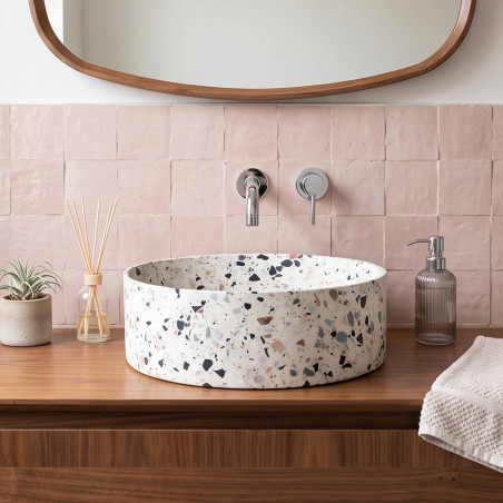 Vasque à poser ronde Terrazzo 38x13 cm
