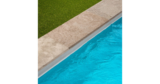 Margelle de piscine Travertin Beige Nuancé 61x33x3 cm Bord 1/2 Rond