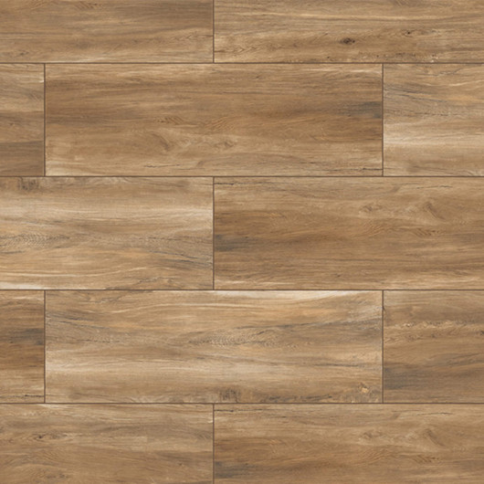 Carrelage extérieur grès cérame effet bois marron Metsa 40x120 cm