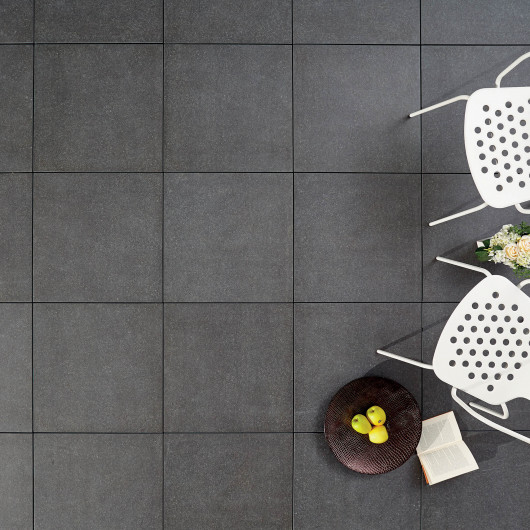 Carrelage extérieur grès cérame effet pierre grise Sassari 60x60x2 cm