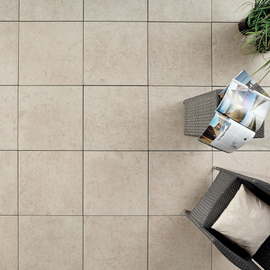 Carrelage extérieur grès cérame effet pierre beige Torino 60x60x2 cm