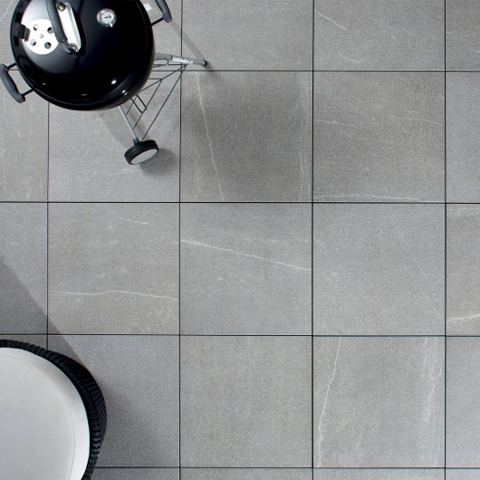 Carrelage extérieur grès cérame effet pierre grise Siracusa 60x60x2 cm