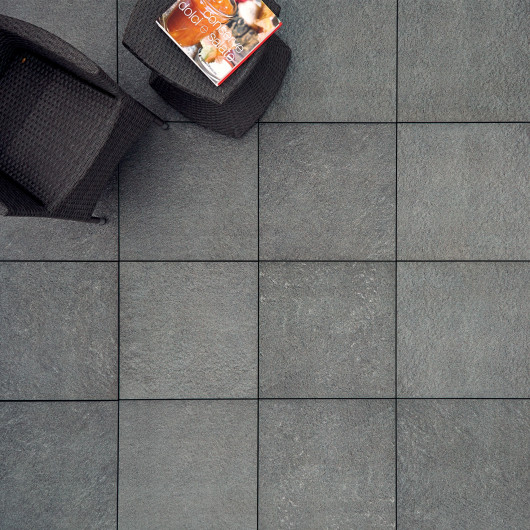 Carrelage extérieur grès cérame effet pierre grise Verona 60x60x2 cm