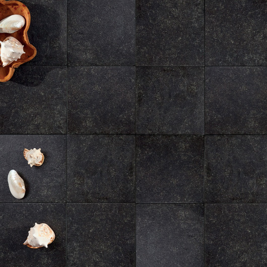 Carrelage extérieur grès cérame effet pierre noire Ancona 60x60x2 cm