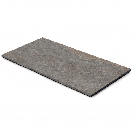 Carrelage extérieur grès cérame effet pierre grise Salerno 60x120x2 cm