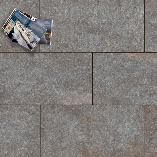 Carrelage extérieur grès cérame effet pierre grise Salerno 60x120x2 cm