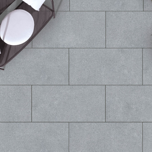 Carrelage extérieur grès cérame effet pierre grise Novara 60x120x2 cm