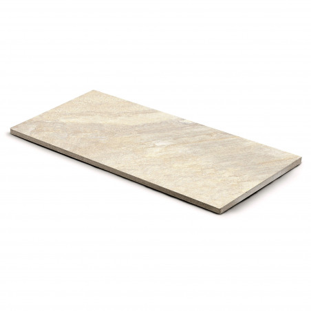 Carrelage extérieur grès cérame effet pierre beige Imola 45x90x2 cm