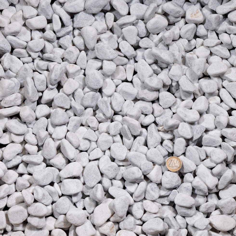Galet Décoratif Roulé Marbre Blanc Carrare 15-25mm Allée-Jardin