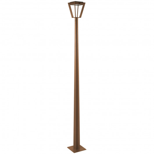 Lampadaire solaire extérieur simple Métro en Aluminium Corten H.220 cm
