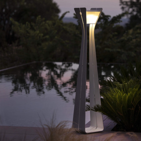 Lampadaire solaire extérieur Osmoz Aluminium Blanc 175cm