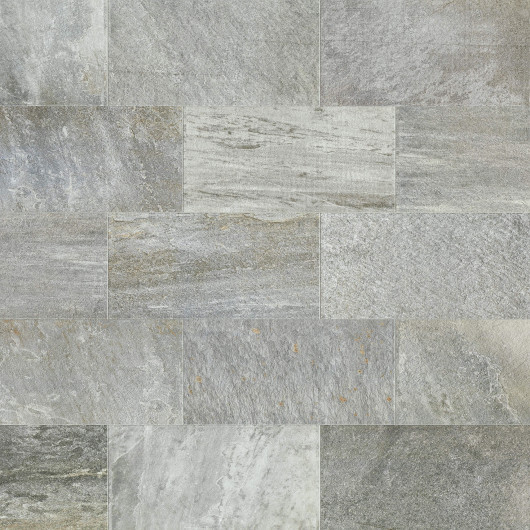 Carrelage extérieur grès cérame effet pierre grise Treviso 40x80x2 cm