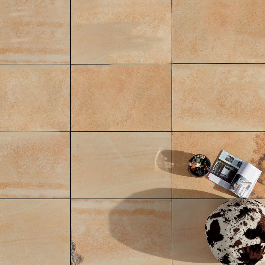 Carrelage extérieur grès cérame effet pierre beige Firenze 60x90x2 cm