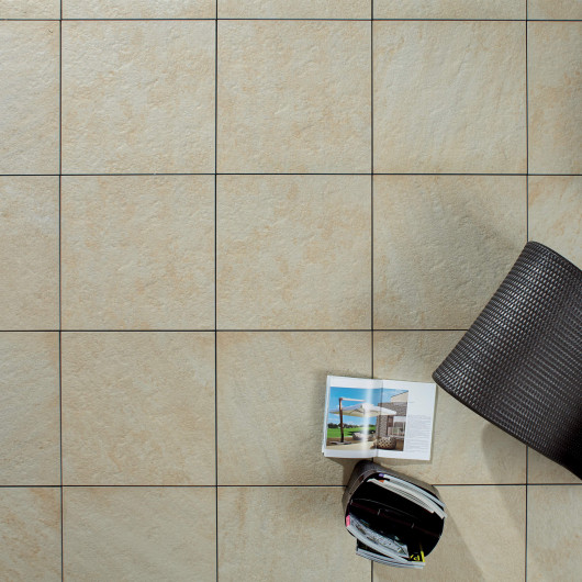 Carrelage extérieur grès cérame effet béton beige Napoli 60x60x2 cm