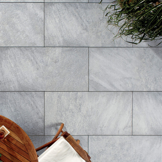 Carrelage extérieur grès cérame effet béton gris Milano 50x100x2 cm