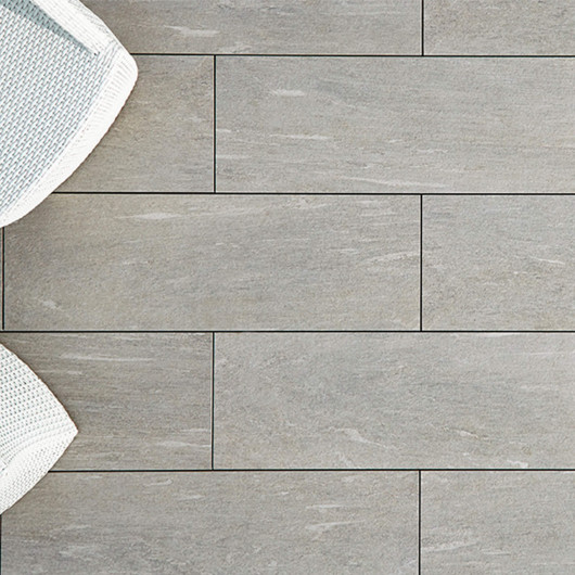 Carrelage extérieur grès cérame effet pierre grise Piacenza 40x120x2 cm