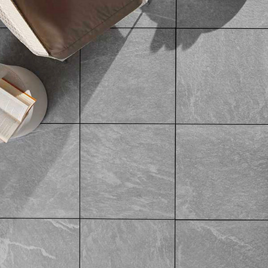 Carrelage extérieur grès cérame effet pierre grise Ravenna 60x60x2 cm