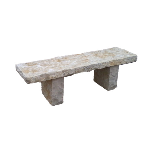 Banc de jardin droit en Pierre de Bourgogne - Pierre de Molay