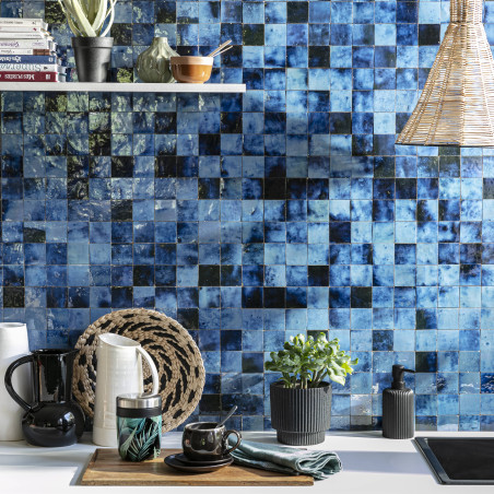 Carrelage Zellige Marocain Bleu Magique 5x5 cm