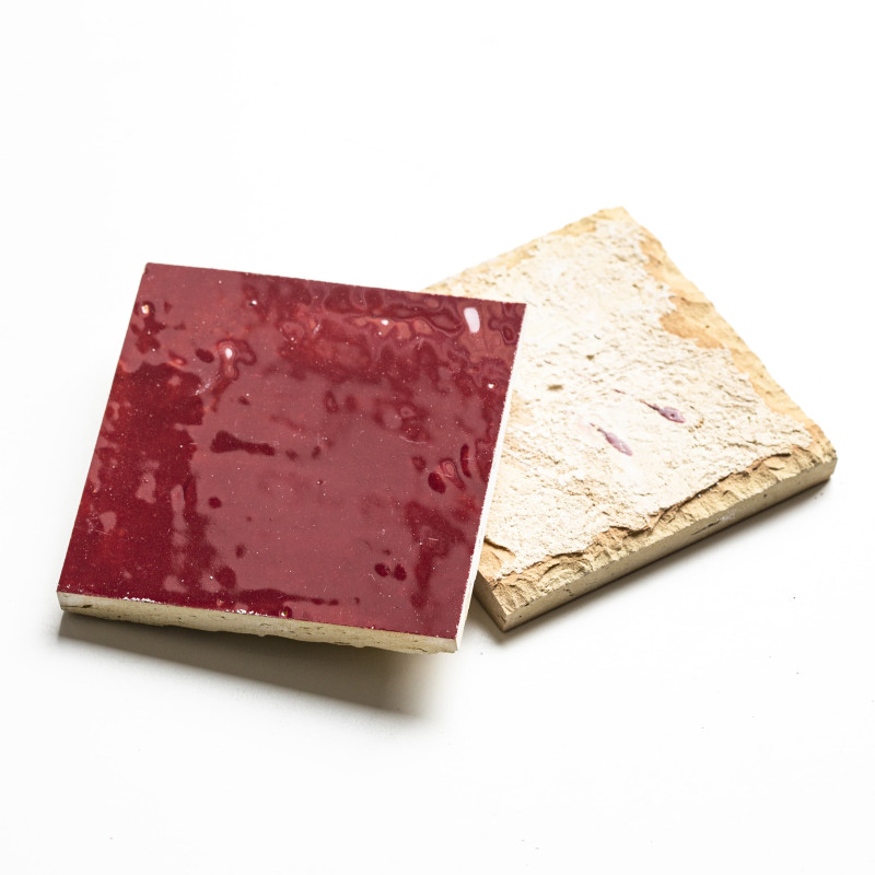 Zellige Rouge Lie de vin10x10 cm zoom matière