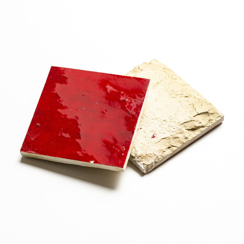 Zellige Rouge Pétillant 10x10 cm zoom matière