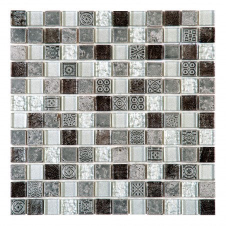 Mosaïque Brisée Marbre Pierre Naturelle Polygonal Gris Rayures Gris Clair Argente Carrelage Mural Cuisine Mos44 0202::4123
