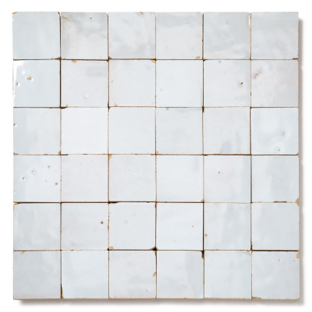 Zellige Marocain Blanc Fes 5x5 cm - 2nd choix (plaque de 30x30 cm)