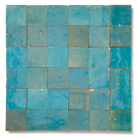 Zellige Marocain Bleu Lazuli 5x5 cm - 2nd choix (plaque de 30x30 cm)