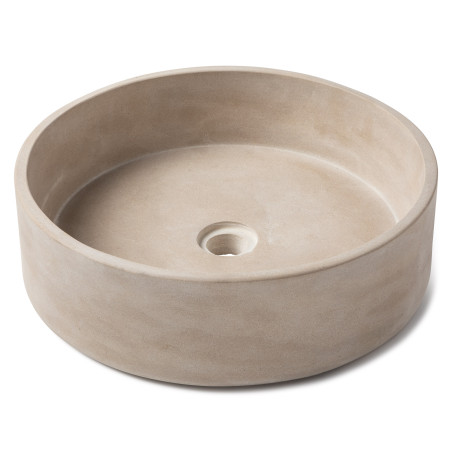 Vasque à poser ronde Pierre de l'Atlas Beige 42x10 cm