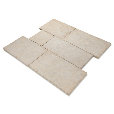 Dallage Pierre Manoir Beige Long. Libre x40,6-50x2,7 cm - Intérieur et Extérieur