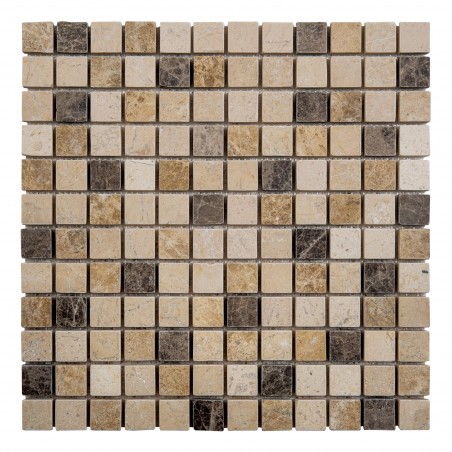 Mosaïque Marbre Beige/Marron 2,3x2,3 cm
