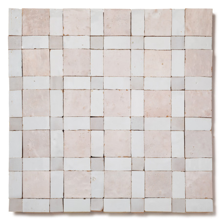 Carrelage Zellige Marocain Blanc Neige, Fes et Oukaimeden Tresse 4-2-4 cm