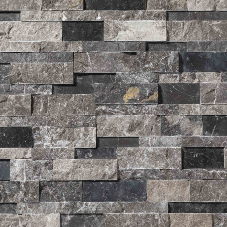 Pierre de parement Marbre Gris Noir 60x15 cm Brut/Adouci