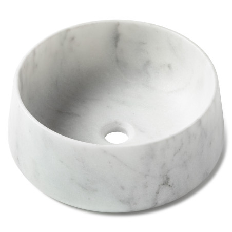 Vasque à poser ronde bol Marbre Blanc 41x16 cm