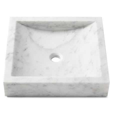 Vasque à poser rectangulaire en pierre Marbre Blanc 45x40x10 cm