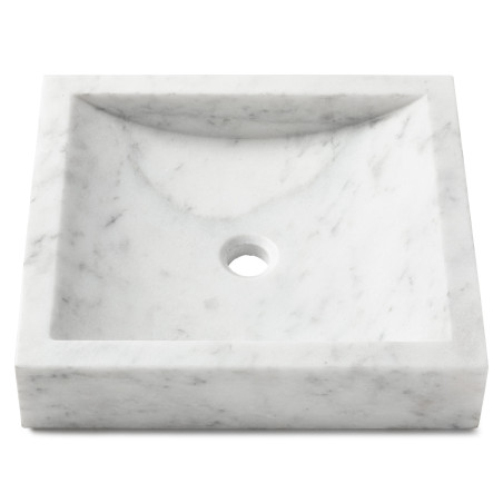 Vasque à poser rectangulaire Marbre Blanc 45x40x10 cm
