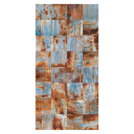 Carrelage sol et mur effet Métal Bleu 20x20x1,1 cm