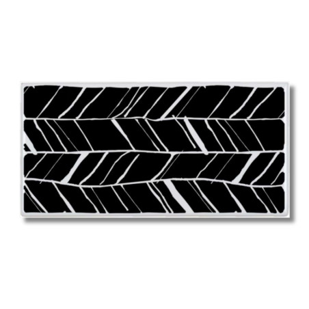 Carrelage métro Blanc décor noir sérigraphié flèches 7,5x15x0,8 cm