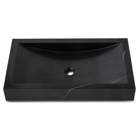 Vasque à poser rectangulaire Marbre Noir 70x40x10 cm