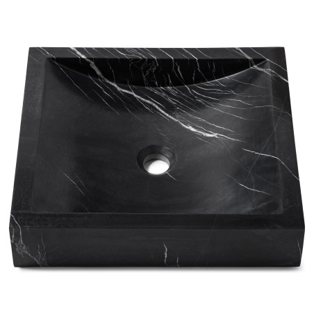 Vasque à poser rectangulaire en pierre Marbre Noir 45x40x10 cm