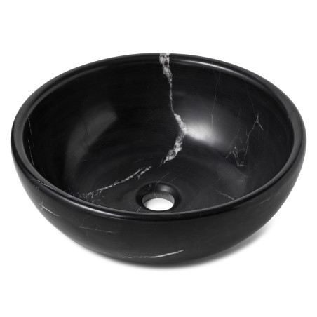 Vasque à poser ronde en pierre Marbre Noir 42x15 cm