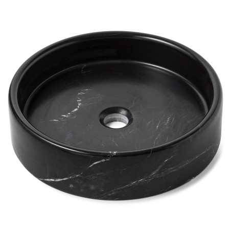 Vasque à poser ronde Marbre Noir 40x10 cm