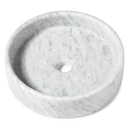 Vasque à poser ronde Marbre Blanc 40x10 cm