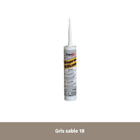 Mastic silicone pour pierre naturelle - Gris sable 18 - 310 ml