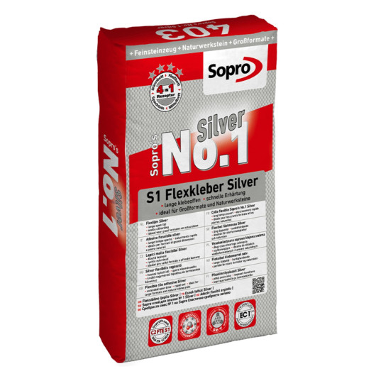 Mortier Colle flex à prise rapide carrelage céramique et pierre naturelle - Sopro No.1 403 - 25 kg