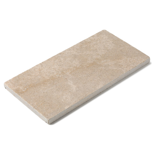 Receveur de douche rond sur mesure en pierre calcaire naturelle beige