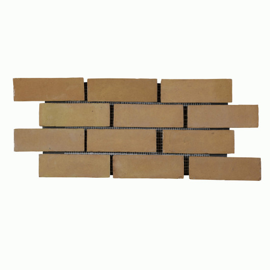 Zellige Marocain Terre d'Email 5x15 cm sur trame (lot de 14 m²)